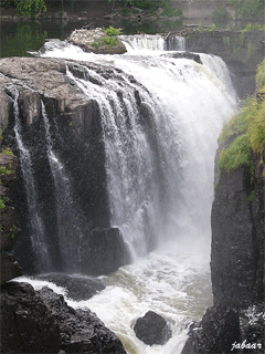 Величавый водопад. Скачать движущиеся картинки на телефон 240х320.